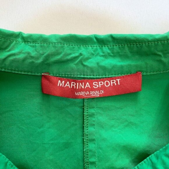 MARINA RINALDI SPORT GREEN COTTON-POPLIN DRESS - 16 - Picture 6 of 9